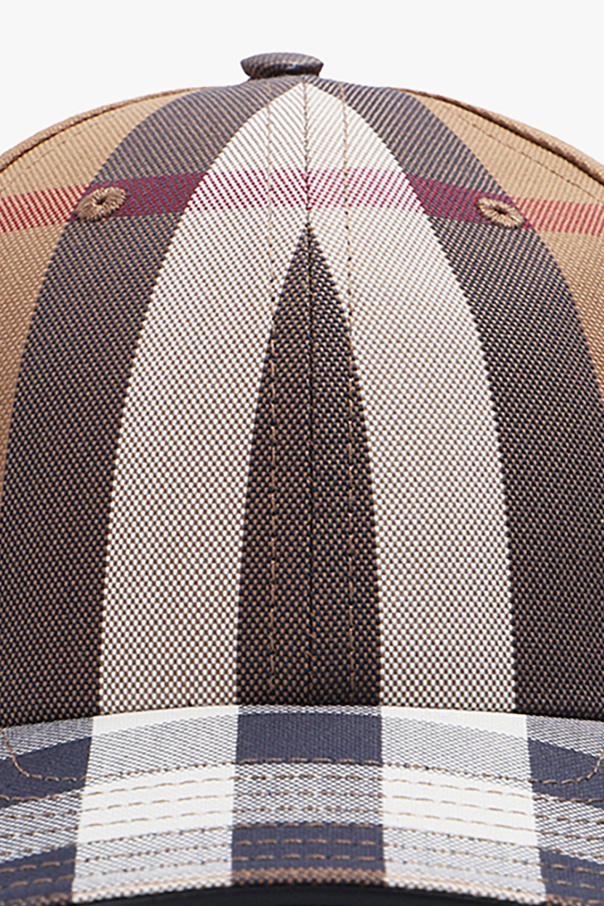 GIANT CHECK CANVAS BASEBALL CAP Burberry Burberry lace-detail logo